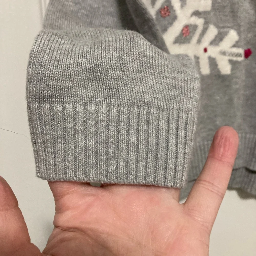 *Gymboree New Gray Knit Snowflake Print Sequin Kids Medium Sweater #G